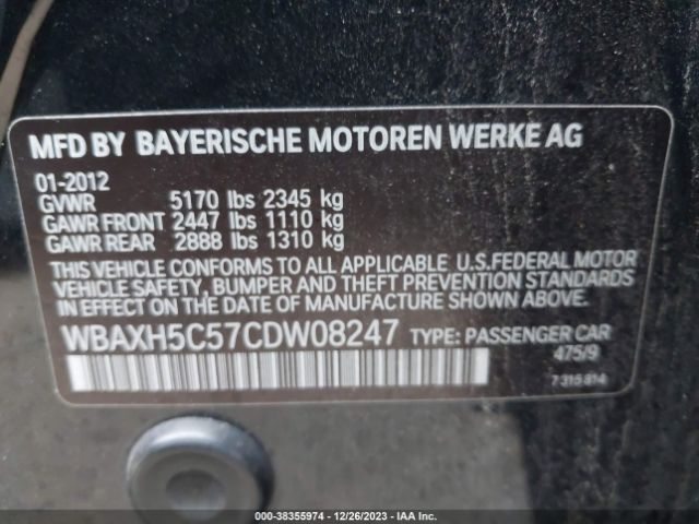 Photo 8 VIN: WBAXH5C57CDW08247 - BMW 528I 