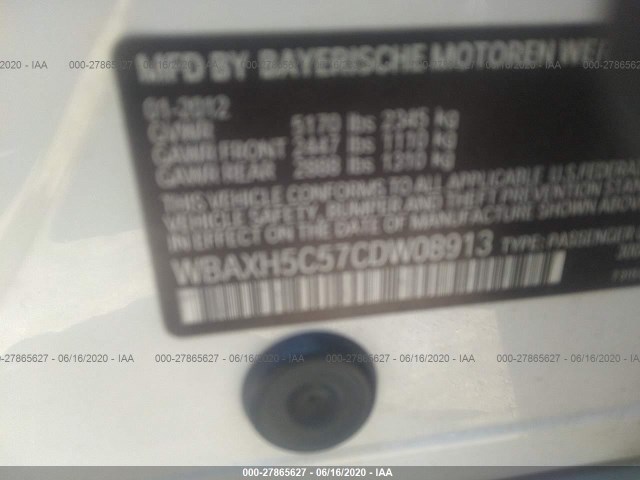 Photo 8 VIN: WBAXH5C57CDW08913 - BMW 528 