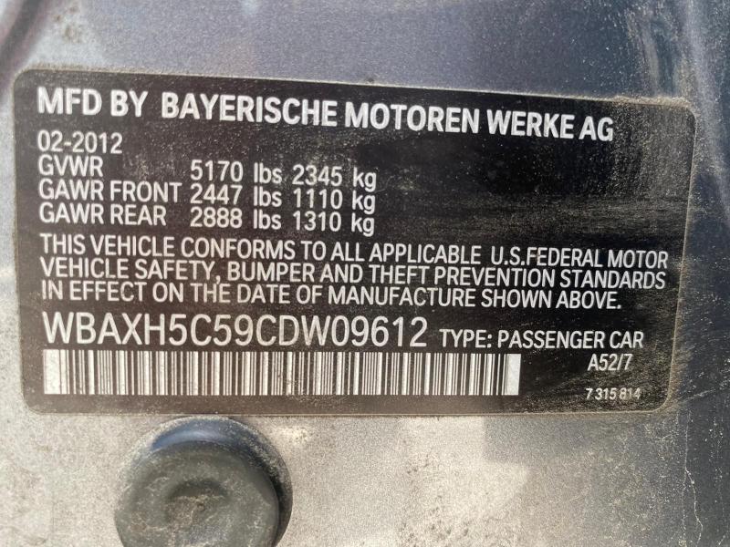 Photo 9 VIN: WBAXH5C59CDW09612 - BMW 528 XI 