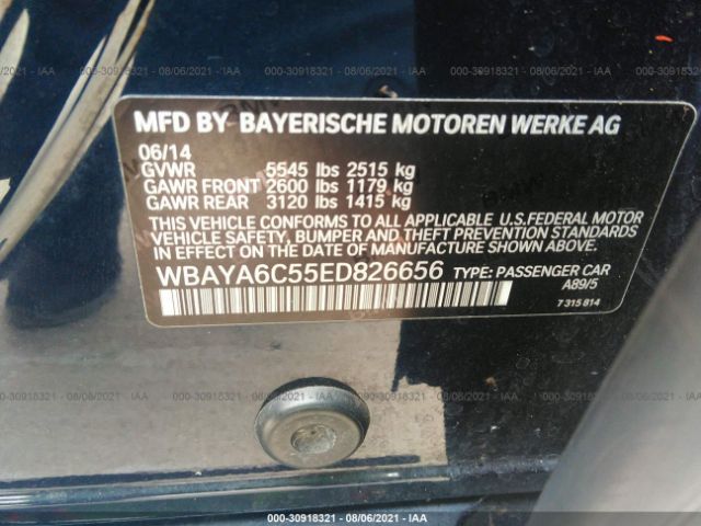 Photo 8 VIN: WBAYA6C55ED826656 - BMW 7 