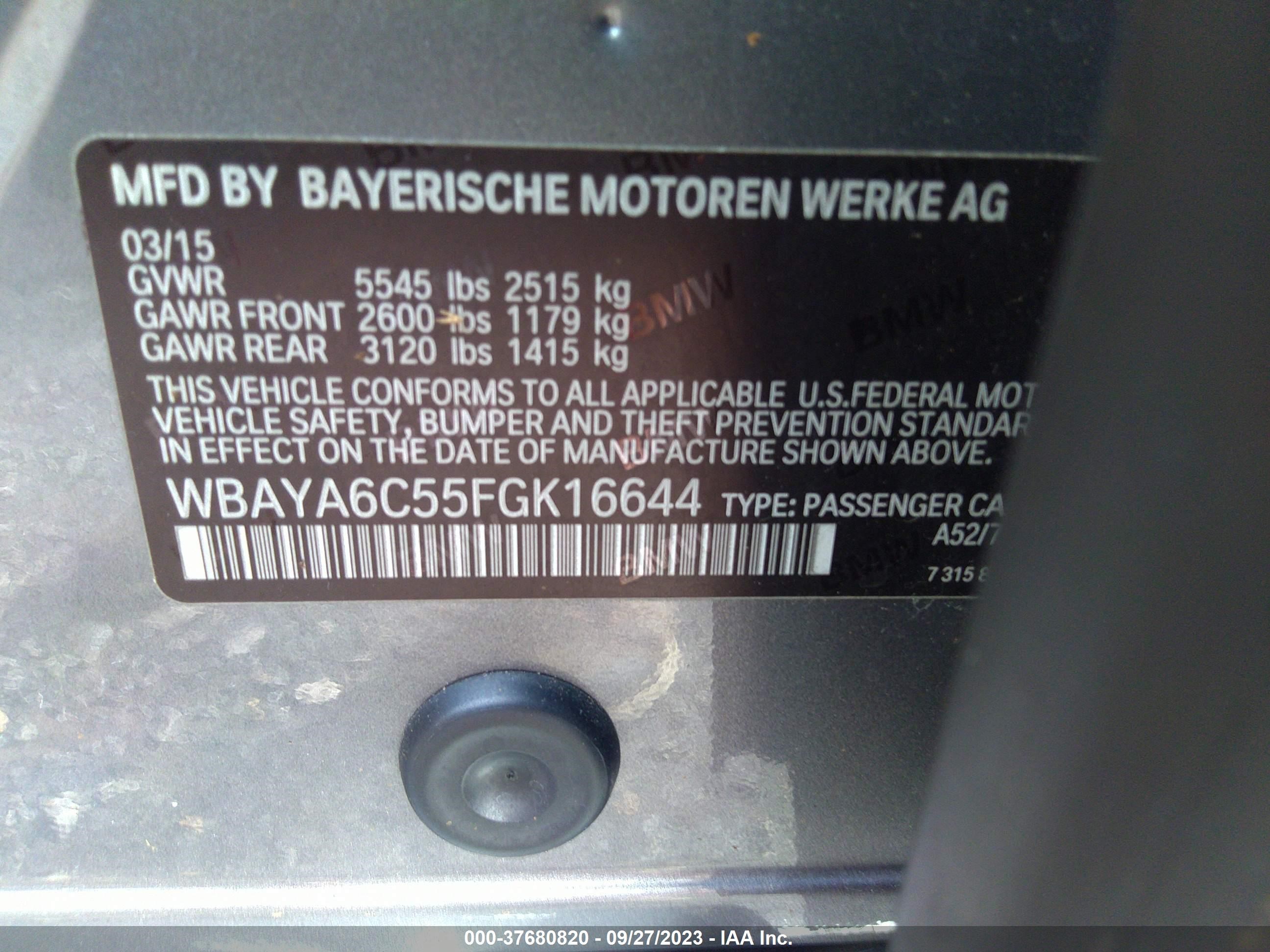 Photo 8 VIN: WBAYA6C55FGK16644 - BMW 740I 