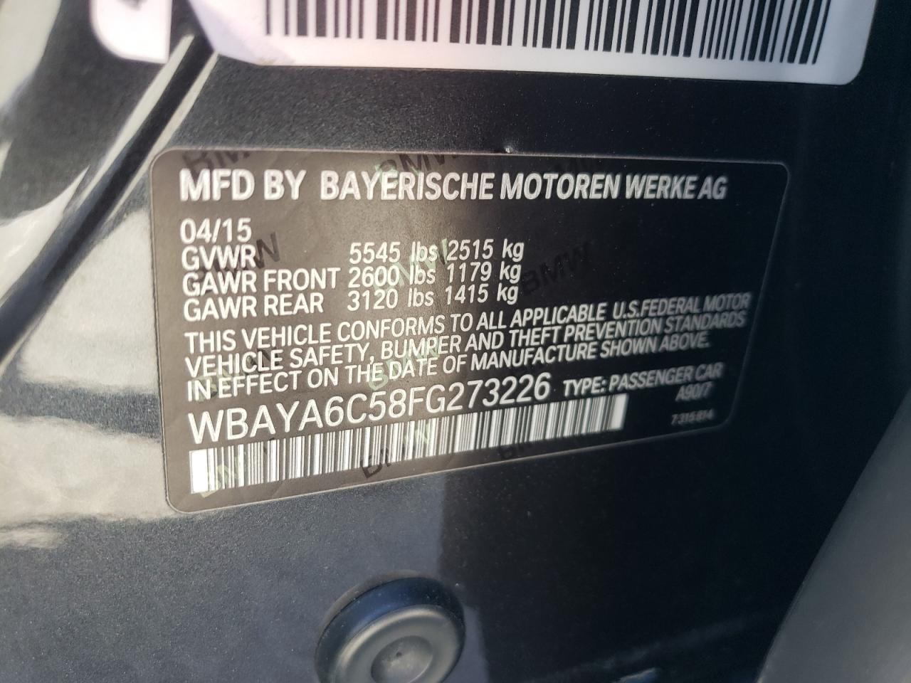 Photo 11 VIN: WBAYA6C58FG273226 - BMW 7ER 