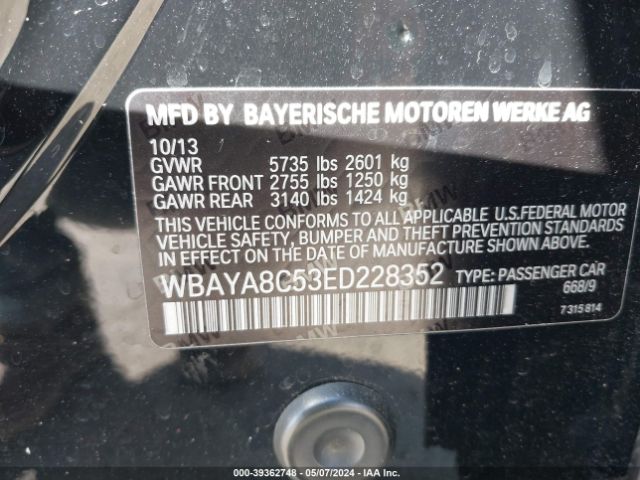 Photo 8 VIN: WBAYA8C53ED228352 - BMW 750I 