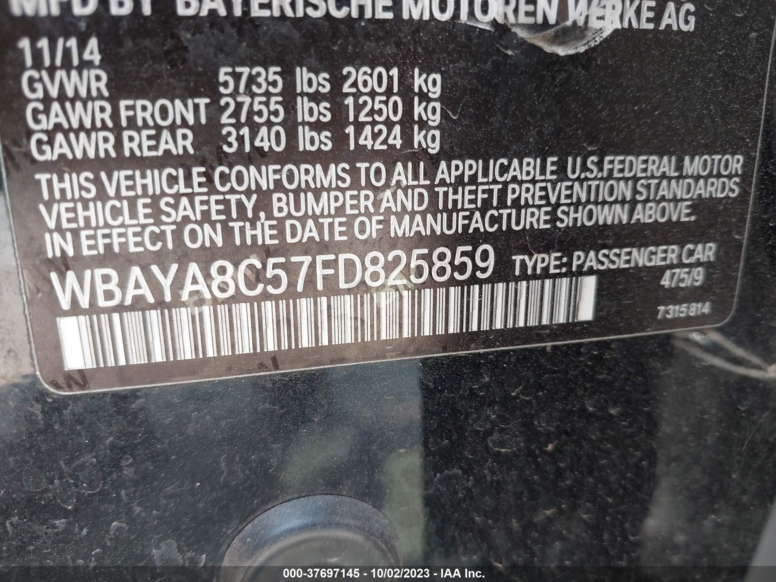 Photo 8 VIN: WBAYA8C57FD825859 - BMW 7ER 