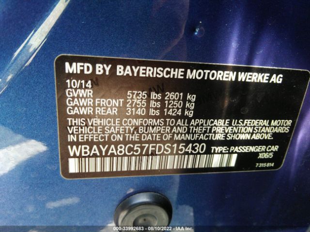 Photo 8 VIN: WBAYA8C57FDS15430 - BMW 7 SERIES 