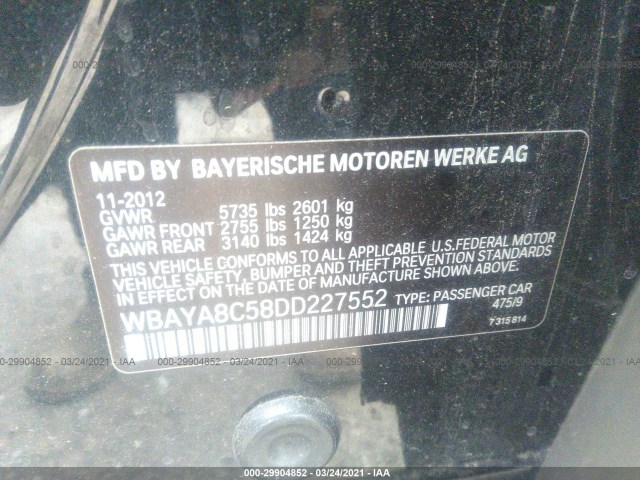 Photo 8 VIN: WBAYA8C58DD227552 - BMW 7 