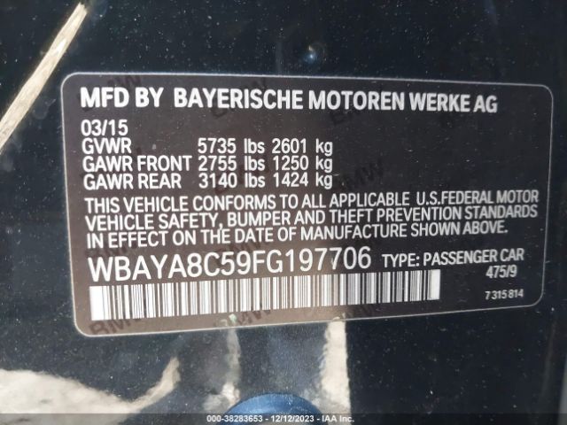 Photo 8 VIN: WBAYA8C59FG197706 - BMW 7 SERIES 