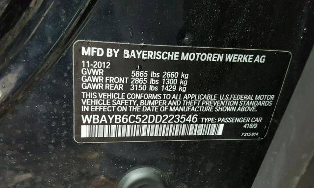 Photo 9 VIN: WBAYB6C52DD223546 - BMW 750I 