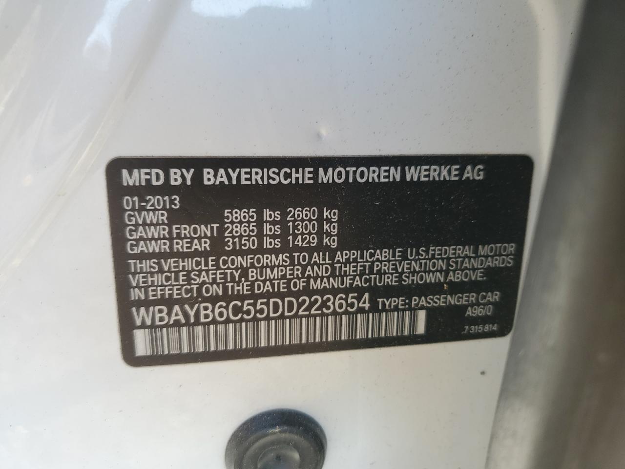 Photo 11 VIN: WBAYB6C55DD223654 - BMW 7ER 