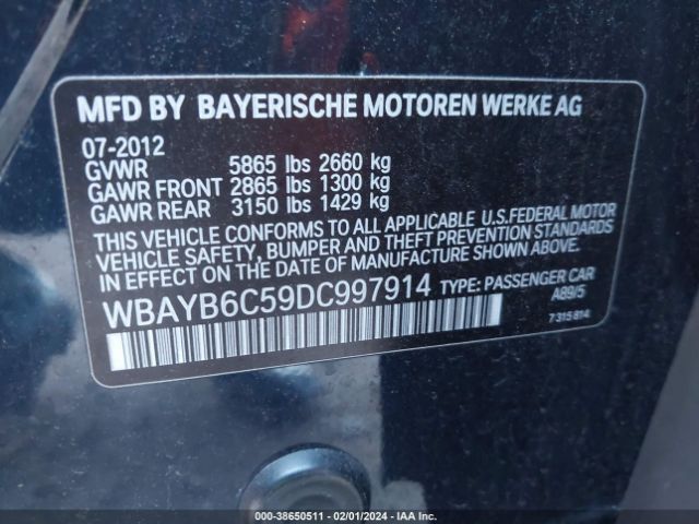 Photo 8 VIN: WBAYB6C59DC997914 - BMW 750I 