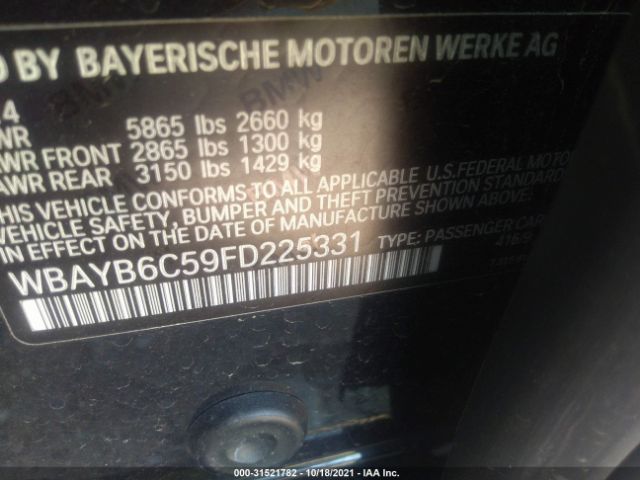 Photo 8 VIN: WBAYB6C59FD225331 - BMW 7 