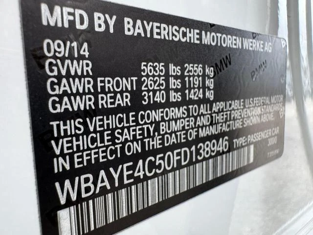 Photo 14 VIN: WBAYE4C50FD138946 - BMW 740 LI 