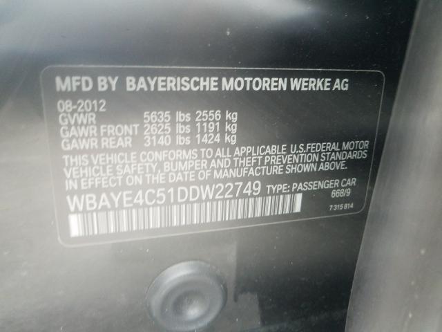 Photo 9 VIN: WBAYE4C51DDW22749 - BMW 740 LI 