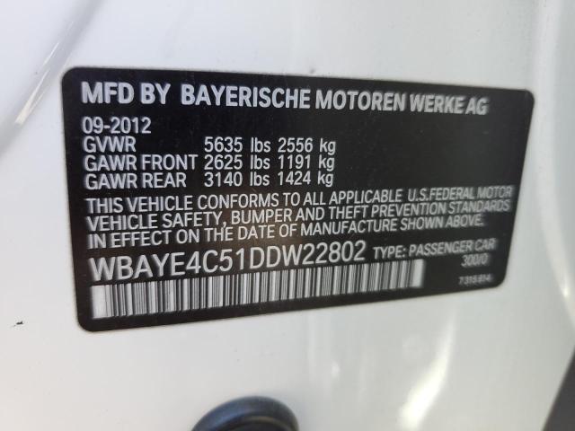 Photo 11 VIN: WBAYE4C51DDW22802 - BMW 740 LI 