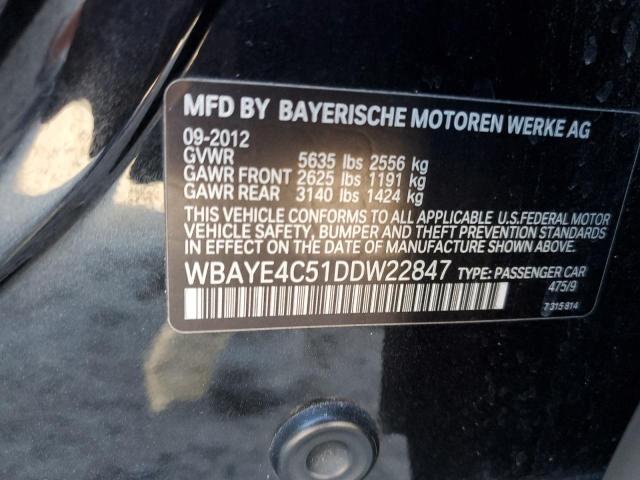 Photo 12 VIN: WBAYE4C51DDW22847 - BMW 7 SERIES 