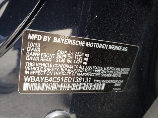 Photo 9 VIN: WBAYE4C51ED138131 - BMW 740 LI 