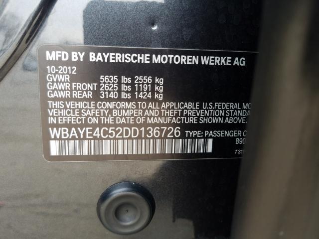 Photo 9 VIN: WBAYE4C52DD136726 - BMW 740 LI 