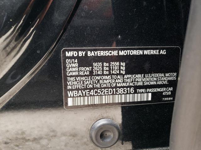 Photo 9 VIN: WBAYE4C52ED138316 - BMW 740 LI 