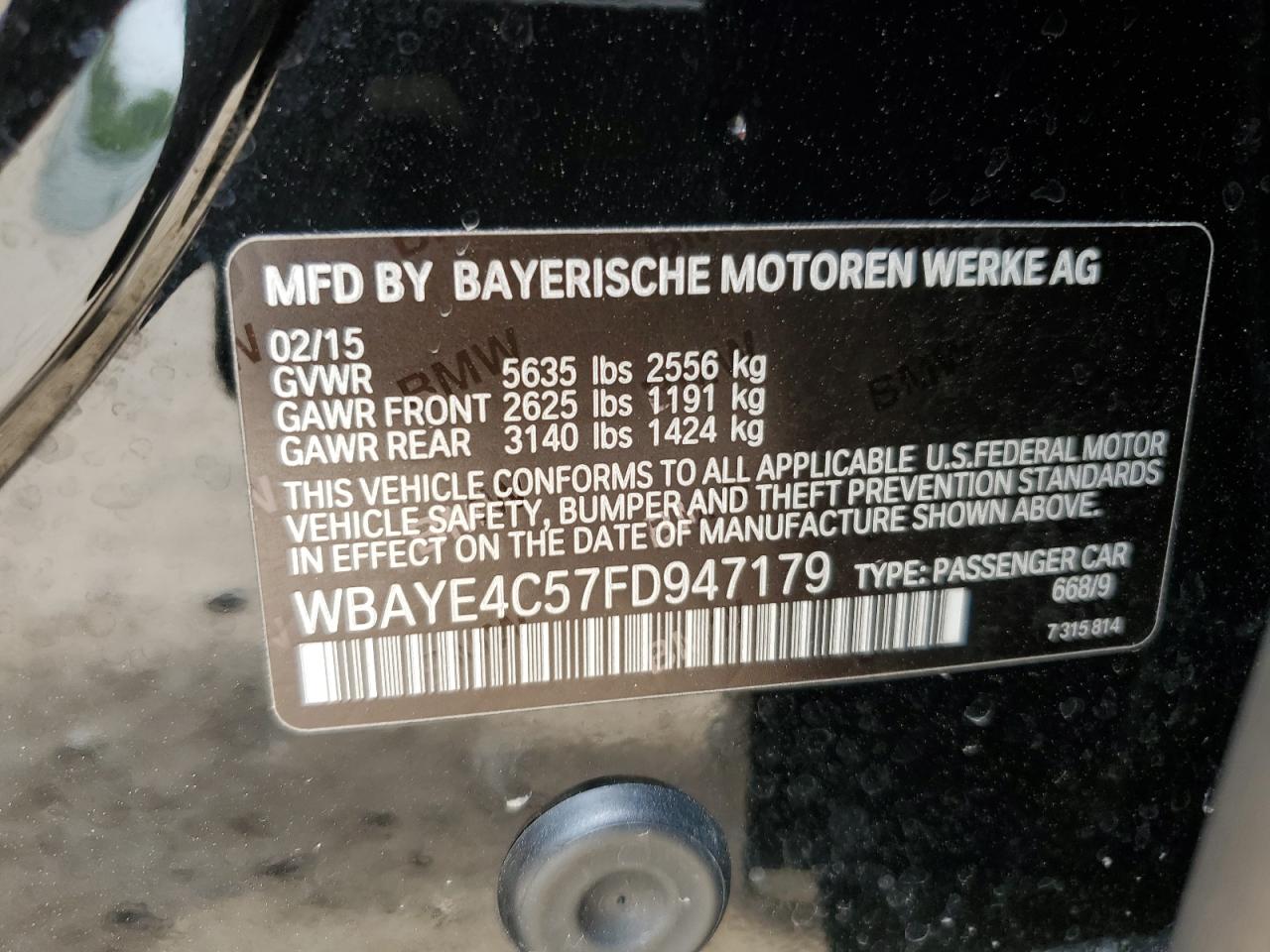 Photo 11 VIN: WBAYE4C57FD947179 - BMW 7ER 