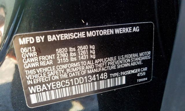 Photo 9 VIN: WBAYE8C51DD134148 - BMW 7 SERIES 