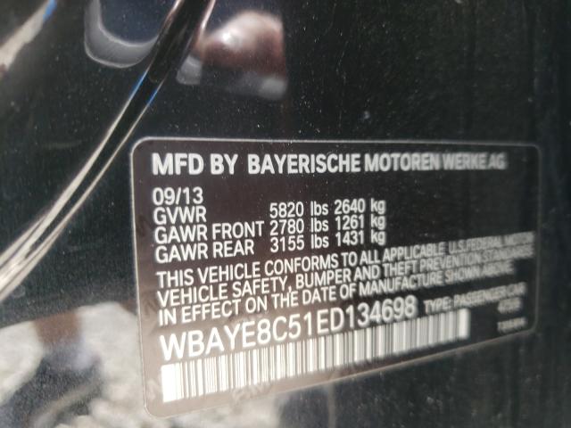 Photo 9 VIN: WBAYE8C51ED134698 - BMW 750 LI 