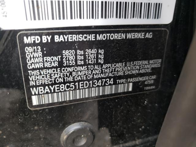 Photo 9 VIN: WBAYE8C51ED134734 - BMW 750 LI 