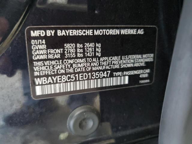 Photo 11 VIN: WBAYE8C51ED135947 - BMW 7 SERIES 