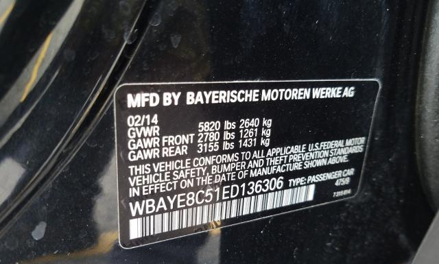 Photo 9 VIN: WBAYE8C51ED136306 - BMW 750IL 