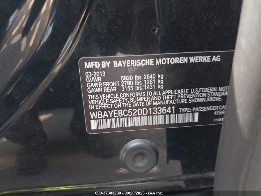 Photo 8 VIN: WBAYE8C52DD133641 - BMW 7ER 