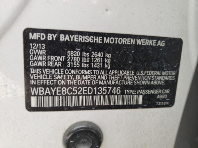 Photo 9 VIN: WBAYE8C52ED135746 - BMW 750 LI 