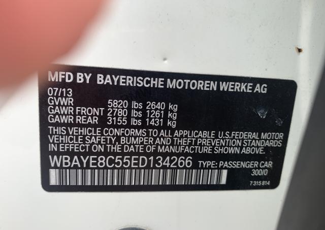 Photo 9 VIN: WBAYE8C55ED134266 - BMW 750 LI 