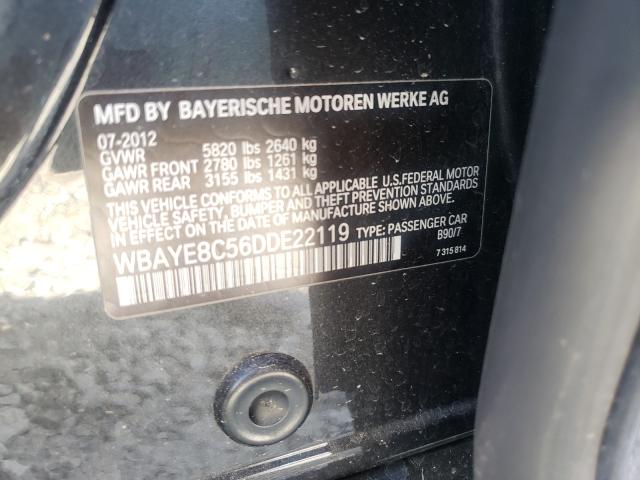 Photo 9 VIN: WBAYE8C56DDE22119 - BMW 750 LI 