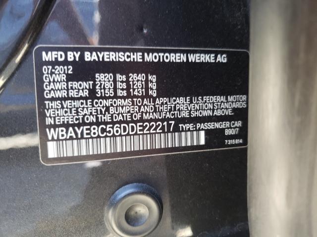 Photo 9 VIN: WBAYE8C56DDE22217 - BMW 750 LI 