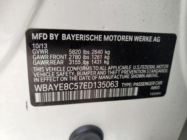 Photo 9 VIN: WBAYE8C57ED135063 - BMW 750 LI 