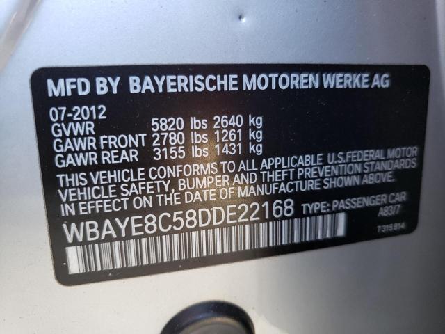 Photo 9 VIN: WBAYE8C58DDE22168 - BMW 750 LI 