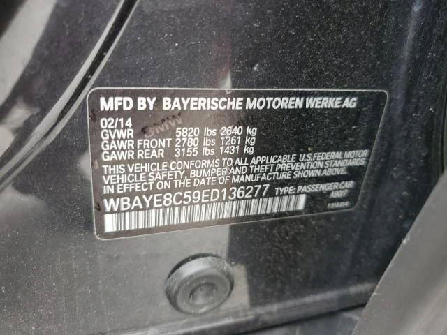 Photo 11 VIN: WBAYE8C59ED136277 - BMW 750 LI 