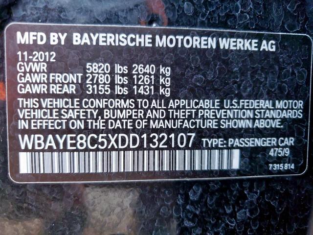 Photo 9 VIN: WBAYE8C5XDD132107 - BMW 750 LI 