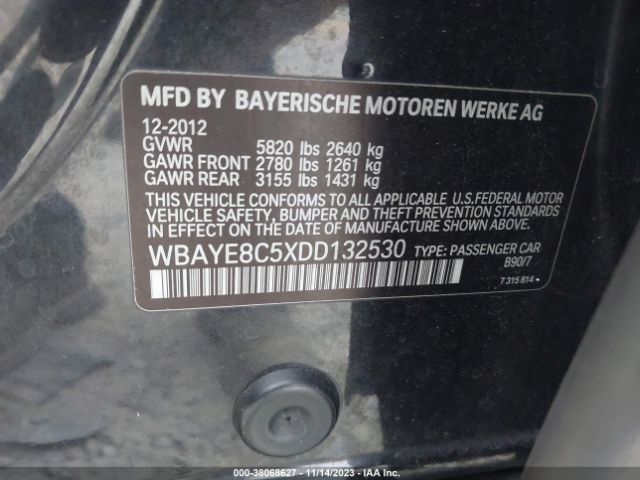 Photo 8 VIN: WBAYE8C5XDD132530 - BMW 750LI 