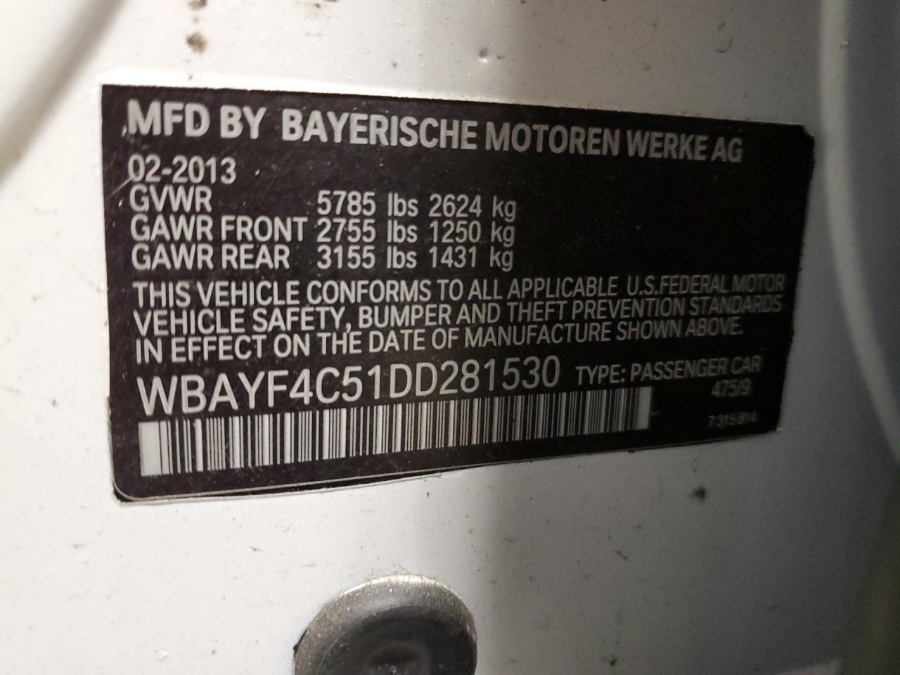 Photo 12 VIN: WBAYF4C51DD281530 - BMW 7ER 