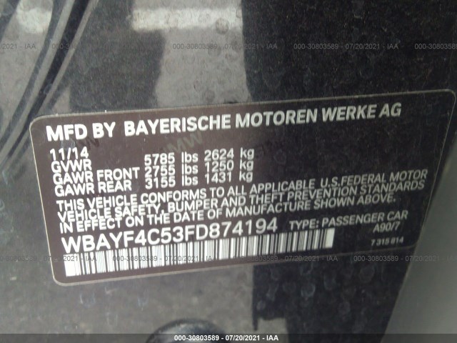 Photo 8 VIN: WBAYF4C53FD874194 - BMW 7 