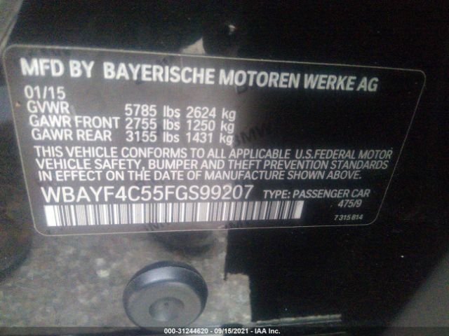 Photo 8 VIN: WBAYF4C55FGS99207 - BMW 7 