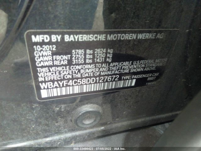 Photo 8 VIN: WBAYF4C58DD127672 - BMW 7 SERIES 