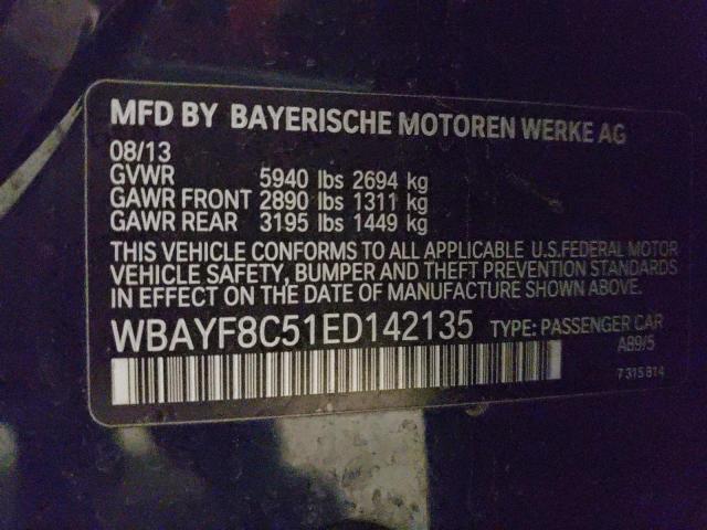 Photo 11 VIN: WBAYF8C51ED142135 - BMW 7 SERIES 