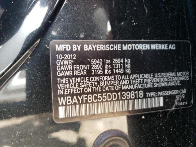 Photo 12 VIN: WBAYF8C55DD139818 - BMW 7 SERIES 