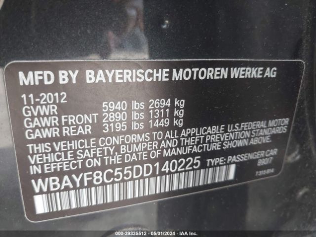 Photo 8 VIN: WBAYF8C55DD140225 - BMW 750LI 