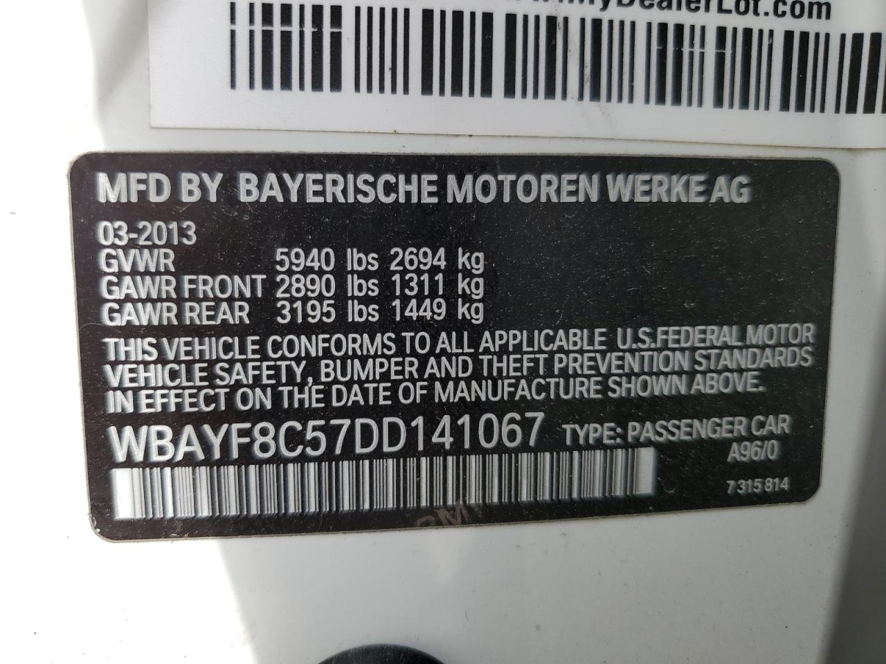 Photo 11 VIN: WBAYF8C57DD141067 - BMW 750 LXI 