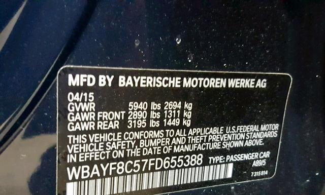 Photo 9 VIN: WBAYF8C57FD655388 - BMW 750I 