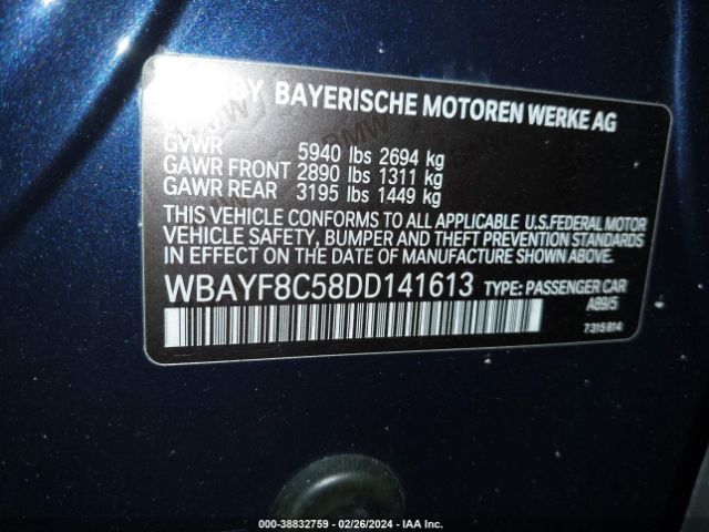 Photo 8 VIN: WBAYF8C58DD141613 - BMW 750LI 