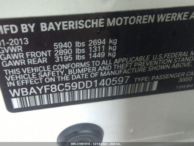 Photo 8 VIN: WBAYF8C59DD140597 - BMW 7 