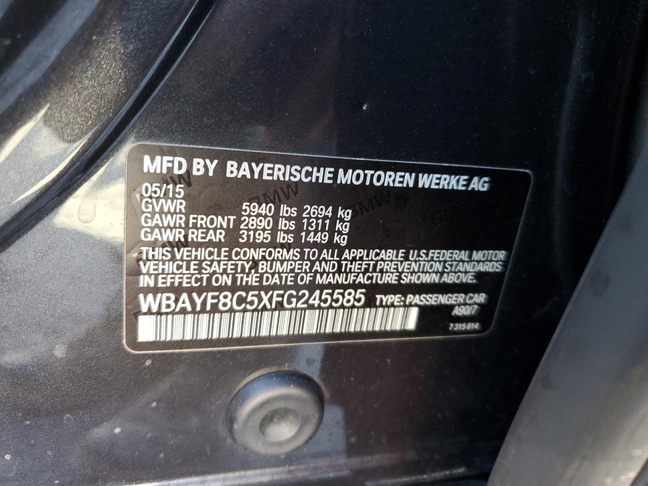 Photo 11 VIN: WBAYF8C5XFG245585 - BMW 7ER 